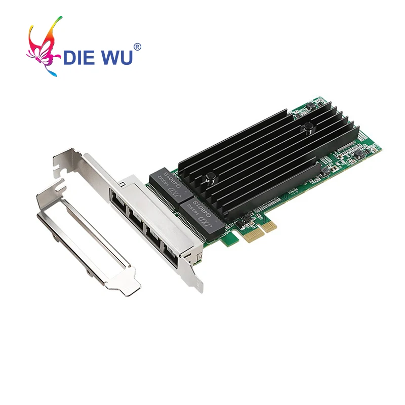 4 портовая гигабитная сетевая карта Intel I82576 PCI Express 1X адаптер Бесплатная