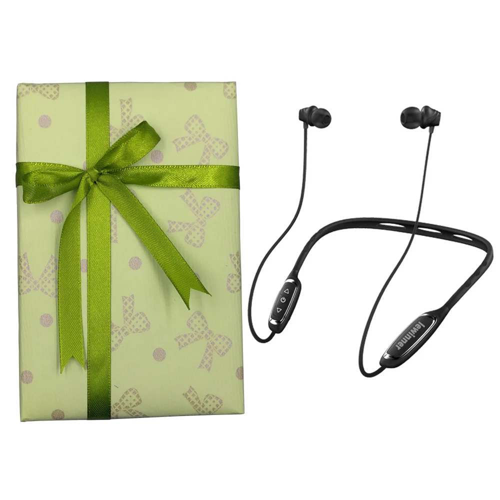 black gift packing Lewinner W1 шейные Bluetooth наушники с микрофоном IPX5 водонепроницаемые спортивные беспроводные наушники Bluetooth для телефона iPhone xiaomi - Цвет: black gift packing