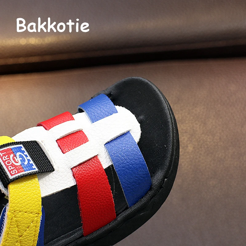 Bakkotie 2018 Новая мода лето для маленьких мальчиков синие пляжные сандалии Детская
