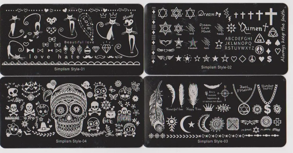 16 шт. Konad Дизайн пластина для стемпинга нейл арта Упрощенчество Стиль DIY стемпинг