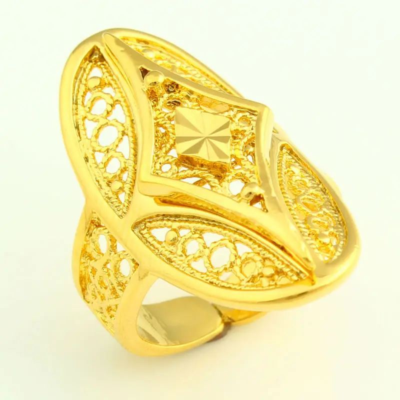 Изменяемое Золотое кольцо для мужчин 24 К помолвки на палец женщин и девочек