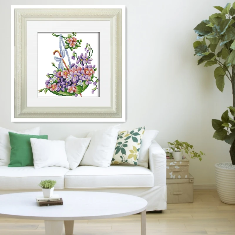 Flowers And Umbrellas DIY Set Painting Embroidery Cross stitch kit Needlework Chinese Counted Stitch Pattern | Дом и сад
