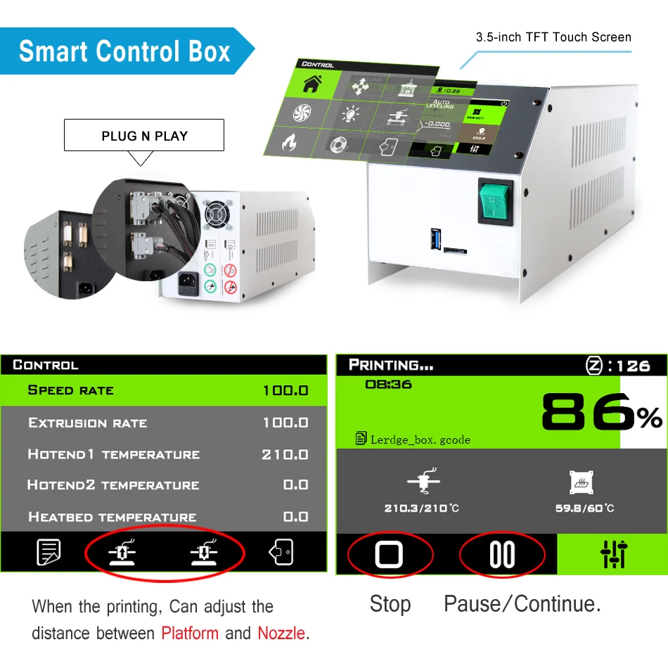 2018 сенсорный экран легкий 3D принтер Defensor R9 полностью Металлическая алюминиевая