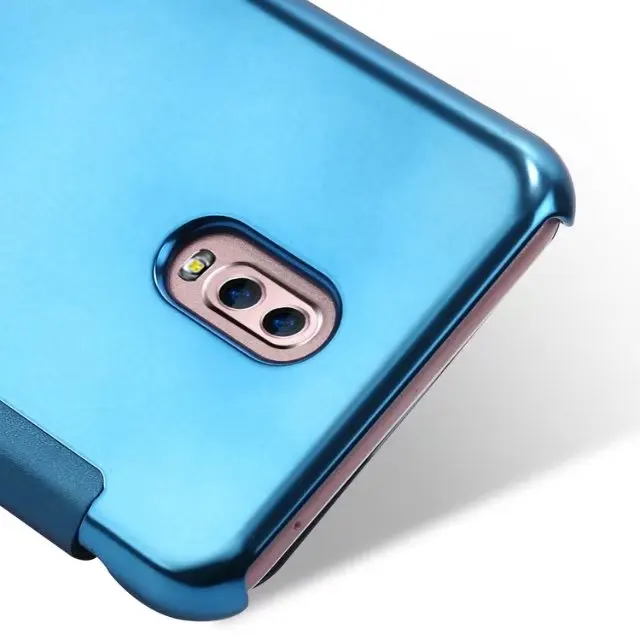 Роскошный зеркальный чехол для телефона прозрачный флип Samsung Galaxy C8 J7310 C7 2017|case for