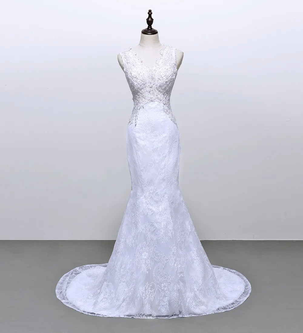Элегантное кружевное Тюлевое свадебное платье Solovedress с V-образным вырезом без