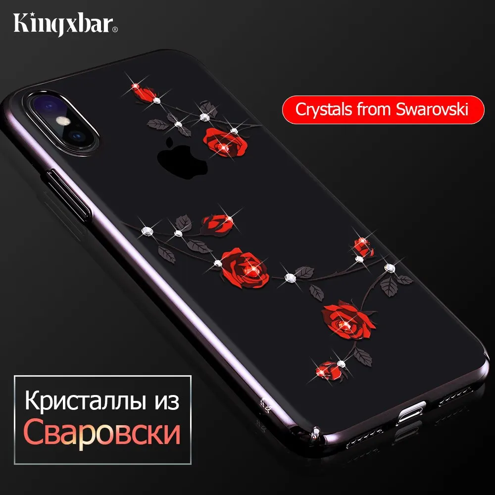 KINGXBAR чехол для iPhone XR цветочный прозрачный цветок iPhoneXR Капа Роскошный Кристалл от