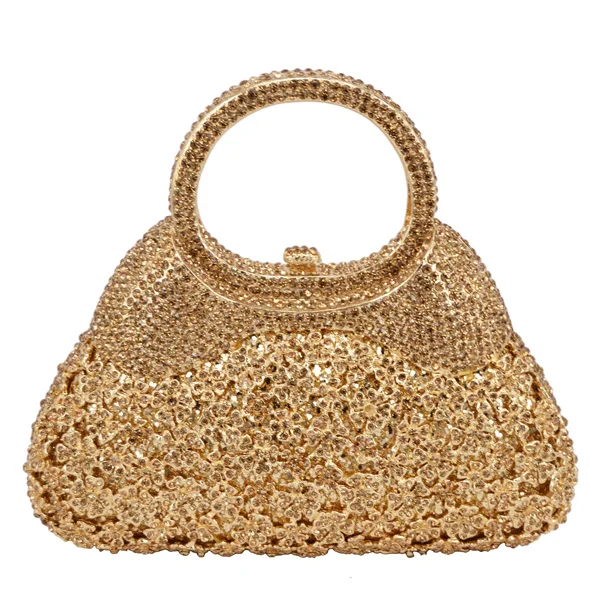 Gold evening bag Стильная Золотая Роскошная вечерняя сумка с кристаллами Женская клатч с ручкой официальная сумка для банкета со стразами с цепочкой 88343 - Цвет: Gold evening bag