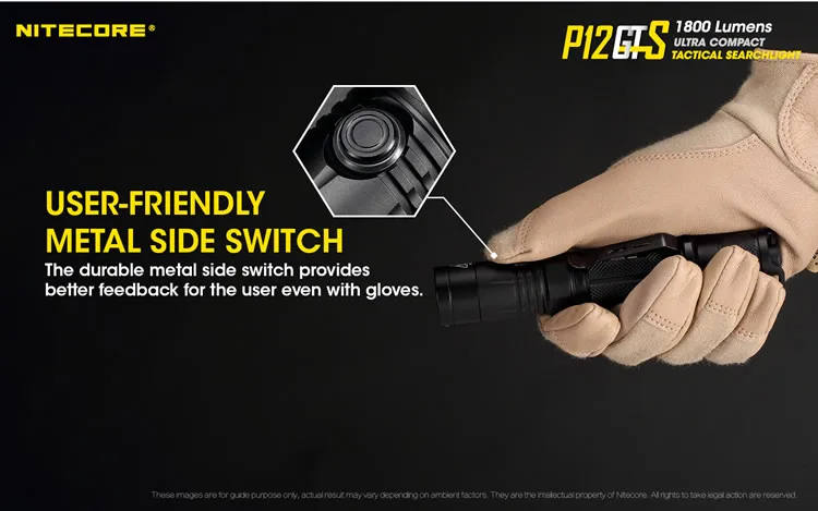 NITECORE P12GTS светодиодный фонарик Cree XHP35 HD 1800 лм дальность луча 226 м 18650 аккумулятор для использования на улице и дома