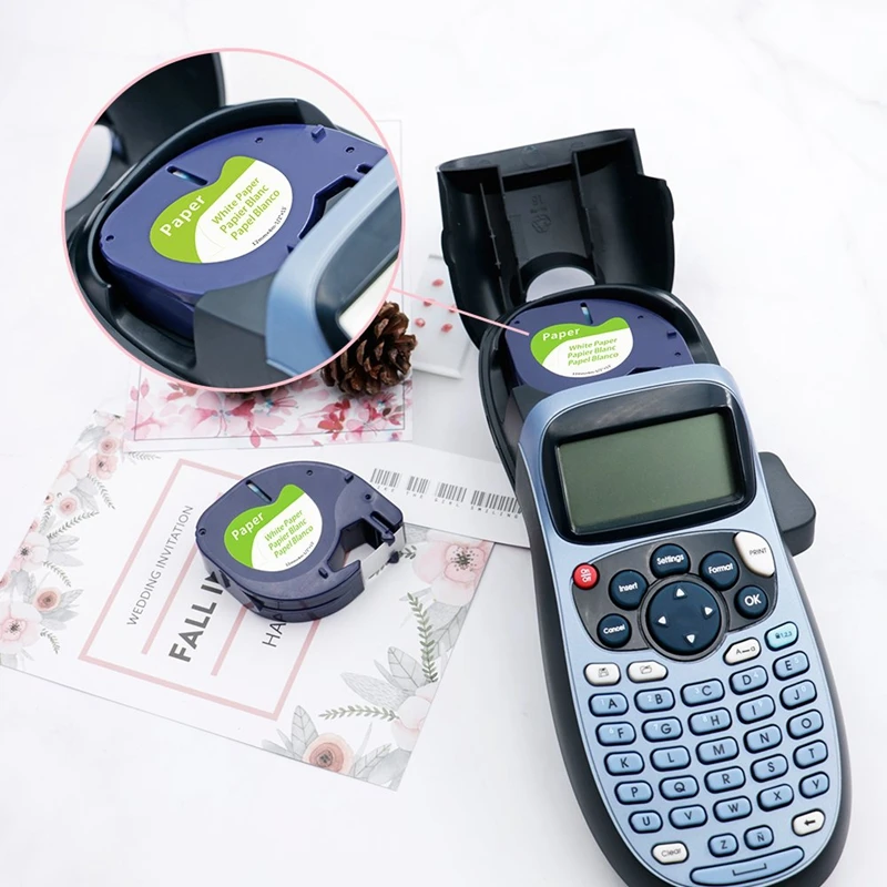 Юнистар для Dymo LetraTag белый Бумага Картридж Ленты маркировки 91200 S0721510 12 мм x 4 м