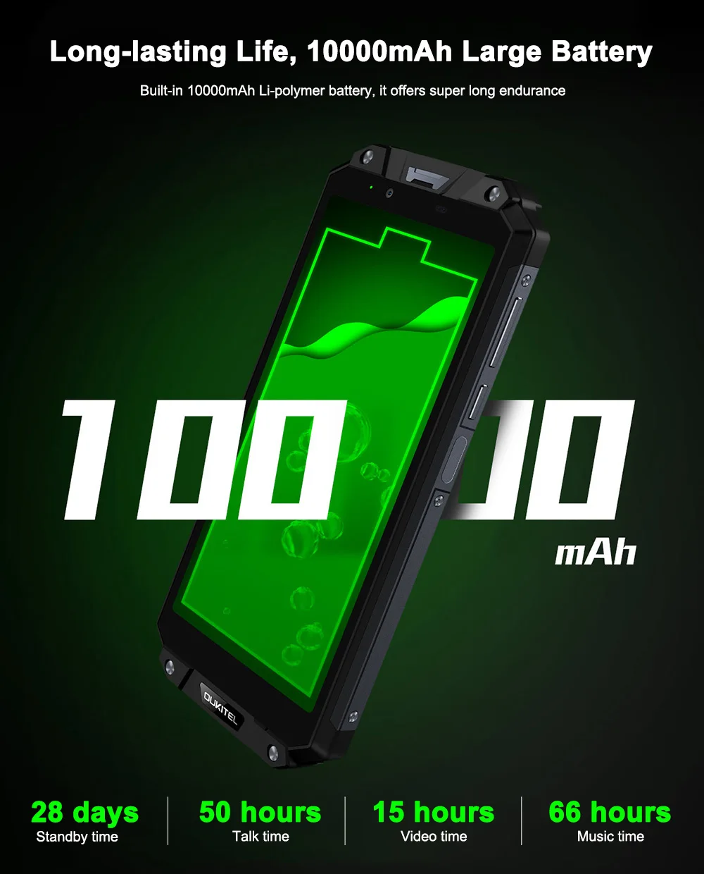 OUKITEL WP2 4G смартфон 6,0 дюймов Android 8,0 MT6750T Восьмиядерный 4 Гб ОЗУ 64 Гб ПЗУ IP68 водонепроницаемый 10000 мАч NFC сотовый телефон