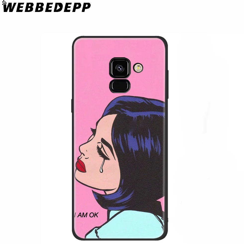 WEBBEDEPP Crying Comic Girl Sad Silicone Case for Samsung Galaxy A3 A5 A6 A7 A8 A9 A10 A20 A30 A40 A50 A70 M10 M20 M30 |