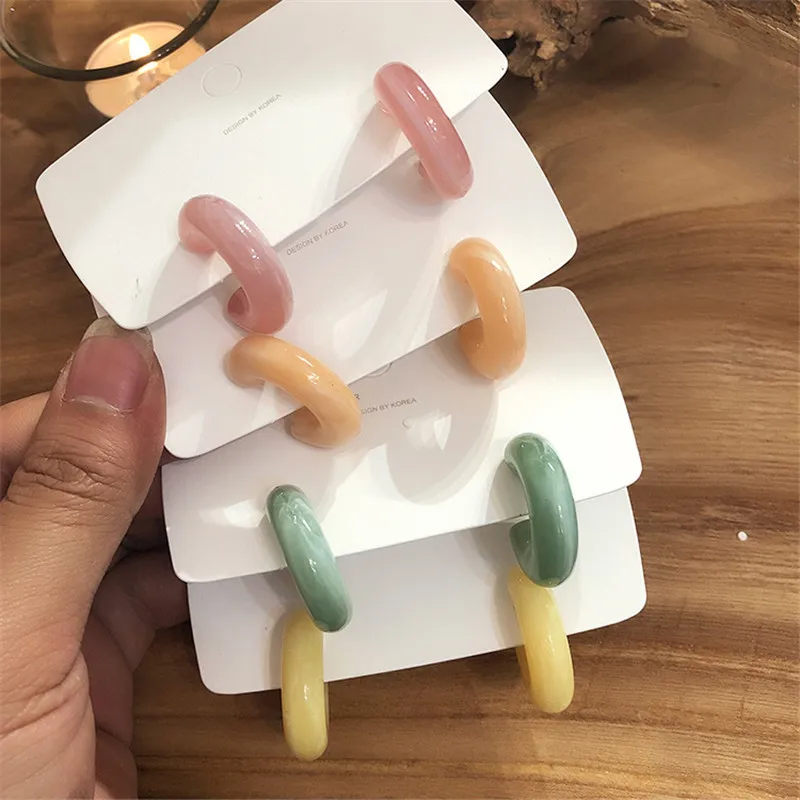 Женские акриловые серьги-кольца Ears high европейские и американские серьги