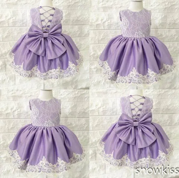 Фиолетовое милое летнее платье для маленьких девочек Милая пышная Кружевная