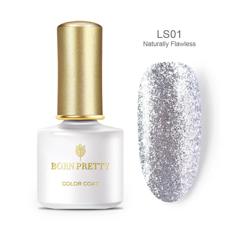 BP-LS01 Гель-лак для ногтей BORN PRETTY цвета розового золота с серебристыми блестками и блестящими блестками, отмачивающийся УФ-Гель-лак для маникюра 6 мл - Цвет: BP-LS01