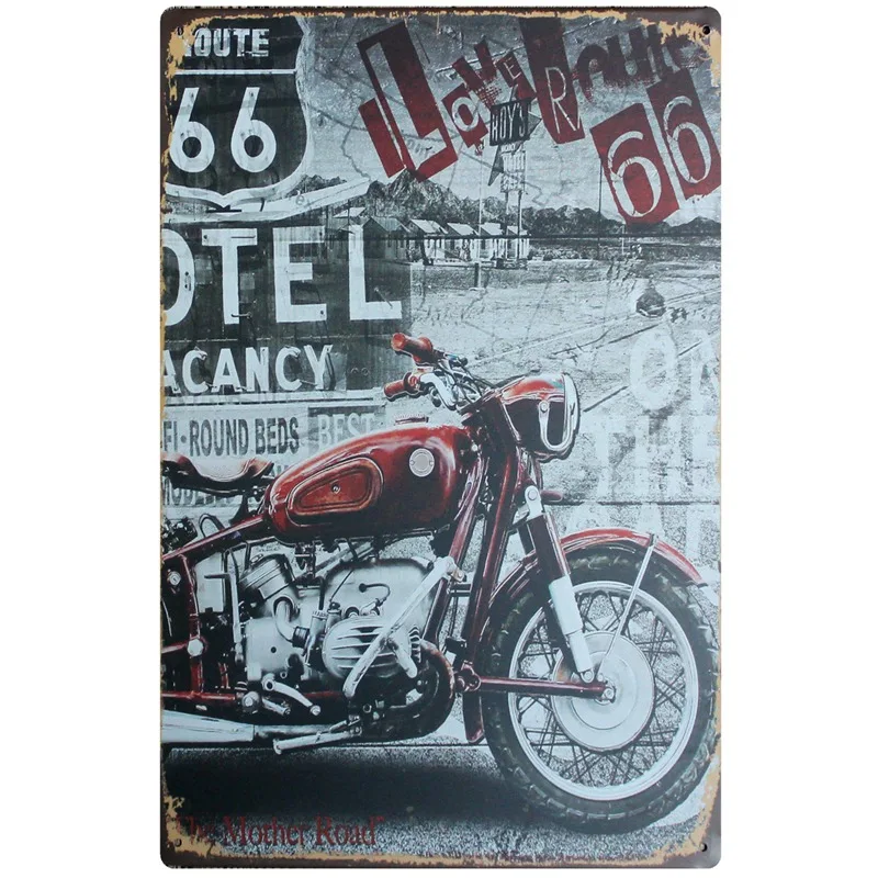 Жестяные металлические ретро знаки Route 66 винтажные пластины для стен бара гаража