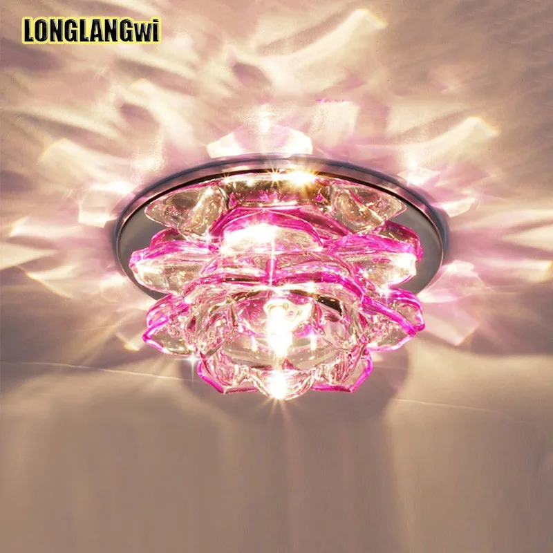 Современный светодиодный потолочный светильник с кристаллами в фойе коридоры