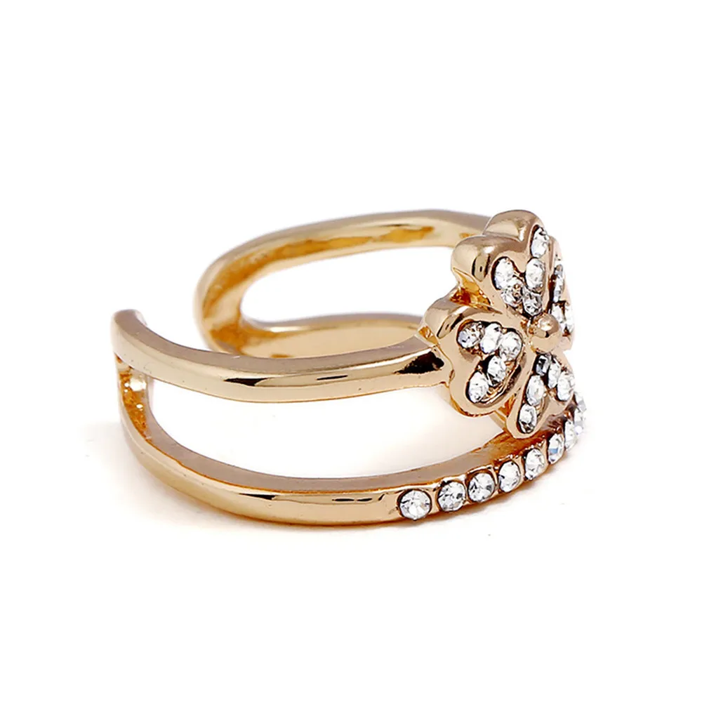 Кольцо Цветок Маргаритки Сногсшибательный Очищенный Имитированный Циркон Свадебные Ювелирные Изделия CRLEY Двухцветное Модное Элегантное Оригинальное Серебряное Золотистое.