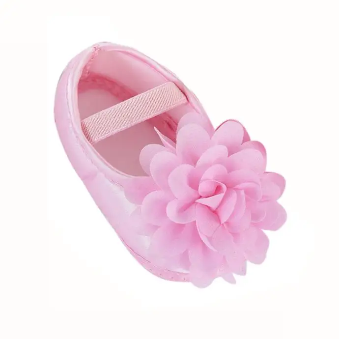 

Toddler Kid Baby Girl Chiffon Flower Elastic Band Newborn Walking Shoes