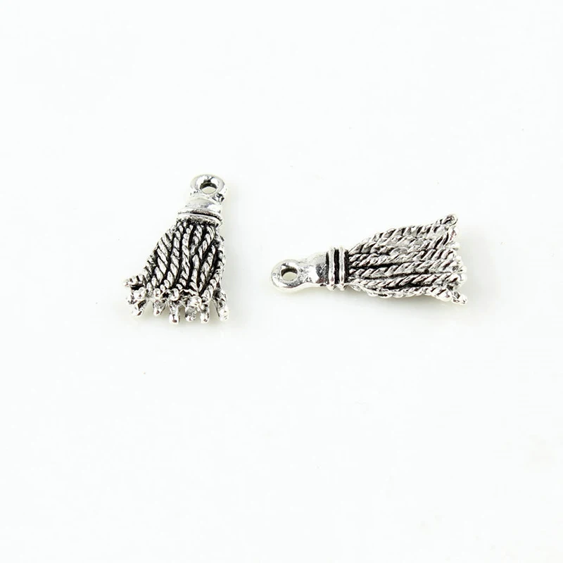 Vintage Silver 10 шт./пакет Винтаж Стиль кисточкой Подвески Браслеты слинг кисточкой подвеска из сплава для DIY ювелирные аксессуары ‒ серёжки ремесло YZ069 - Окраска металла: Vintage Silver