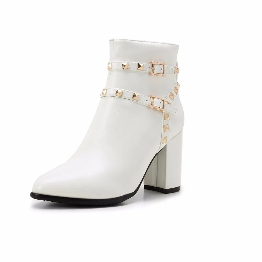 2018 Новое поступление Модные женские ботильоны на высоком квадратном каблуке с