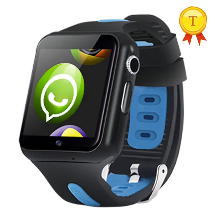 black blue Новые Детские Смарт-часы телефон wifi 3g детские часы с отслеживанием GPS с сенсорным экраном sim Камера 16 ГБ tf карта для ios android - Цвет: black blue