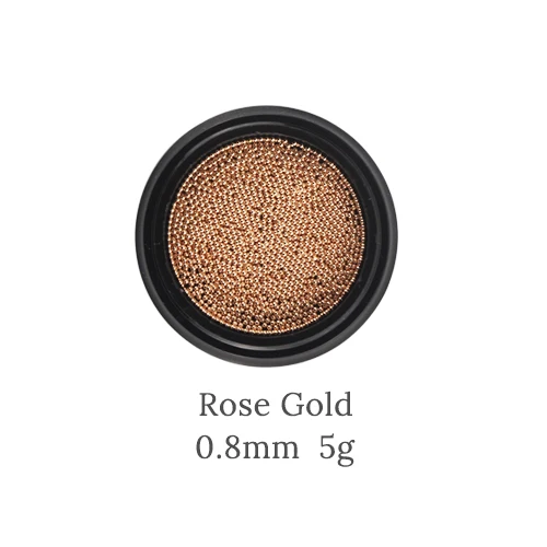 GZ5 0.8mm Rose Gold 0,8 мм-1 мм 3d металлический Micro Бусины Нержавеющая сталь рисунки на ногтях шарики для лака для ногтей, Золотой Серебряный ноготь бисера украшения шпильки - Цвет: GZ5 0.8mm Rose Gold