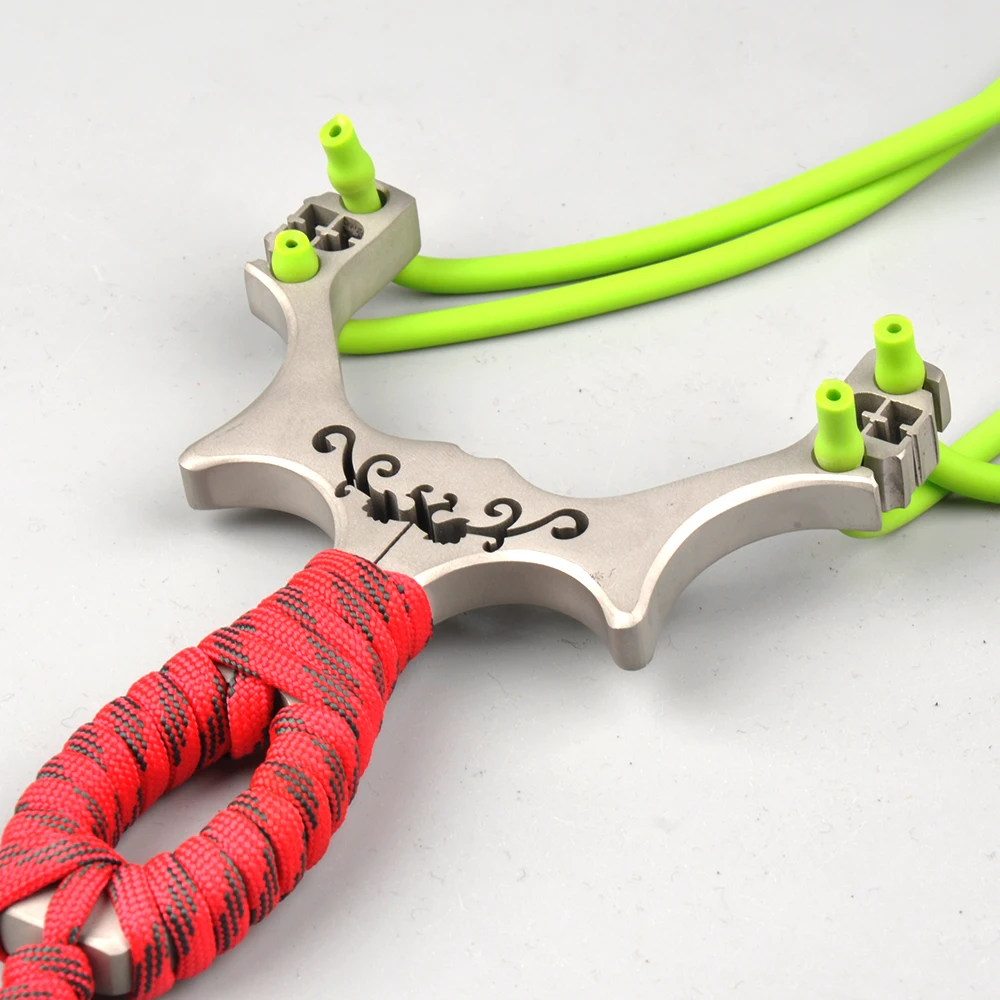 Мощная Рогатка из нержавеющей стали с точками прицеливания резиновыми лентами