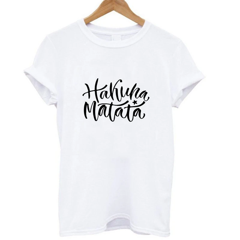 19bk002 Новая популярная футболка Bestie для женщин Hakuna Matata Ullzang, футболка для отдыха с принтом «Король Лев», футболка с круглым вырезом и коротким рукавом - Цвет: 19bk002