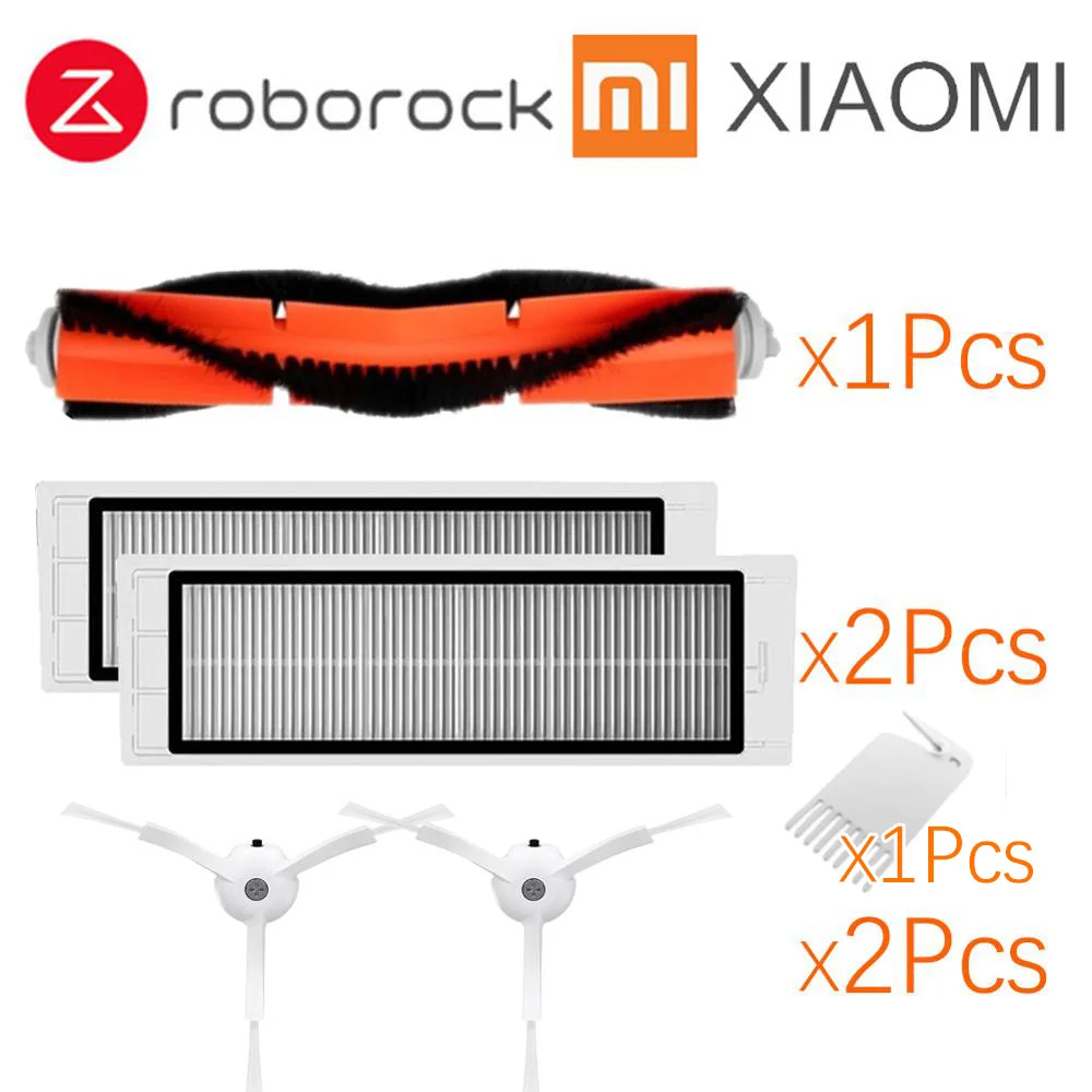 Подходит для Xiaomi Roborock Robot S50 S51 E35 Запчасти для пылесоса наборы швабры влажный фильтр боковая щетка рулон щетки - Цвет: 6Pcs a lot