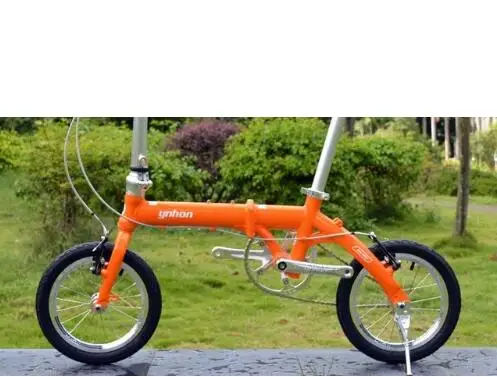 orange YNHON Складная велосипедная Рама 14 дюймов BMX 6061 алюминиевый сплав V тормозные рамы для велосипеда передняя вилка 74 мм Задняя рама 85 мм - Цвет: orange
