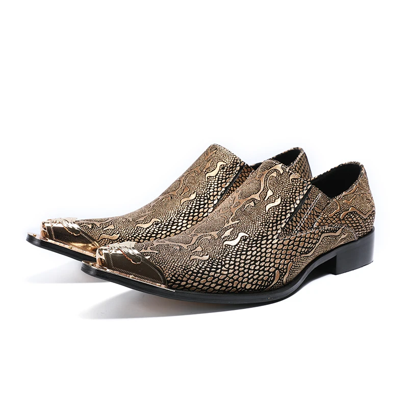 

Europe 2019 British style snake skin pattern men's genuine leather business casual shoes fashion trend dress ankle shoes
