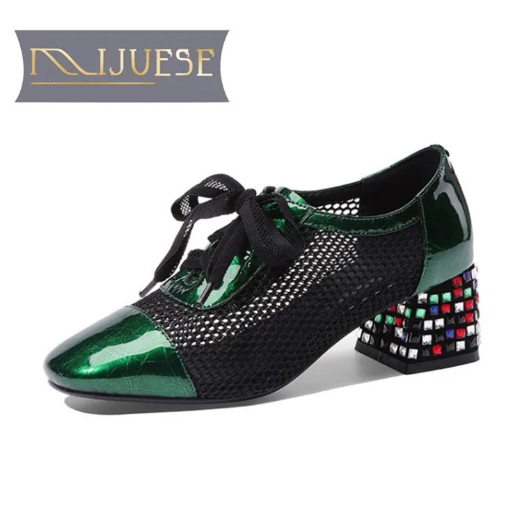 Женские туфли-лодочки из коровьей кожи MLJUESE вечерние туфли синего цвета на