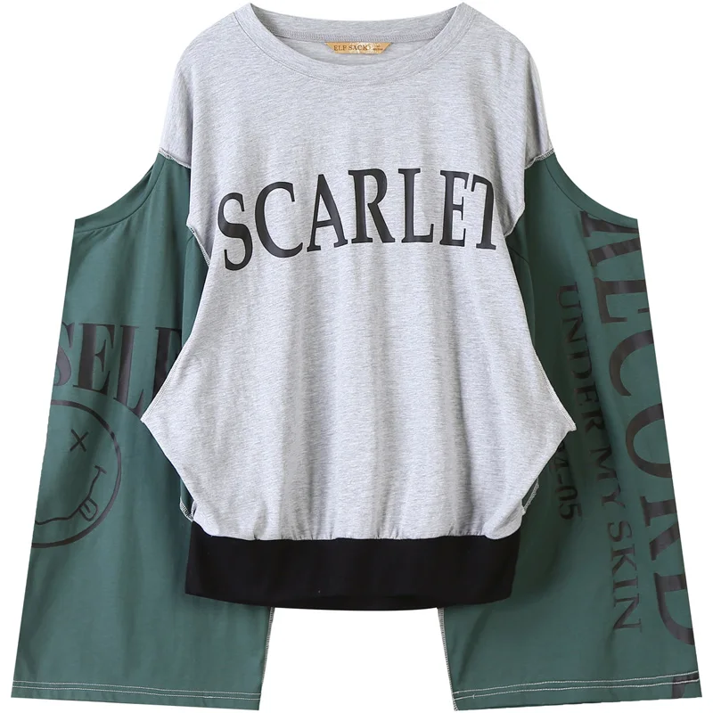 ELFSACK European New Fashion Woman Tshirt Cotton Casual Letter Print O-Neck T-shirt Harajuku Hip-hop Women Tees Tops | Женская одежда