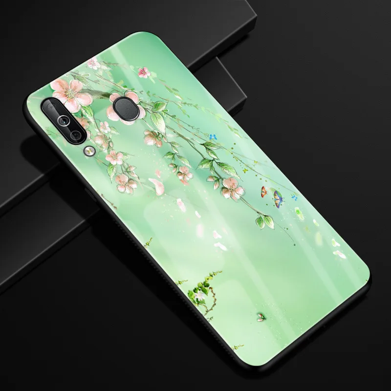 31 Для samsung A40S чехол Мода Жесткий PC стекло задняя крышка для samsung Galaxy A40S A 40S M30 чехлы для телефонов силикон бампер Coque - Цвет: 31
