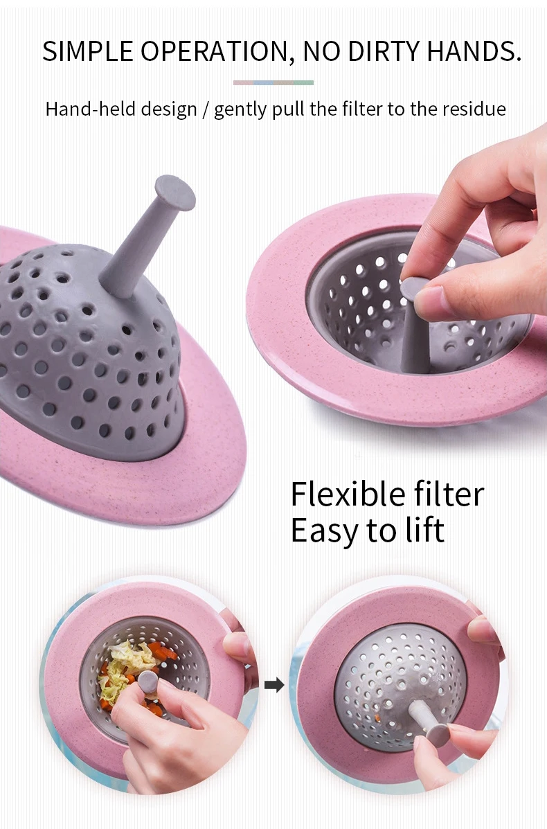 

Kitchen Suckers Silicone Bathroom Anti-blocking Tools Kitchen Sink Drain Round Floor Drain Cover Plug Water Filter