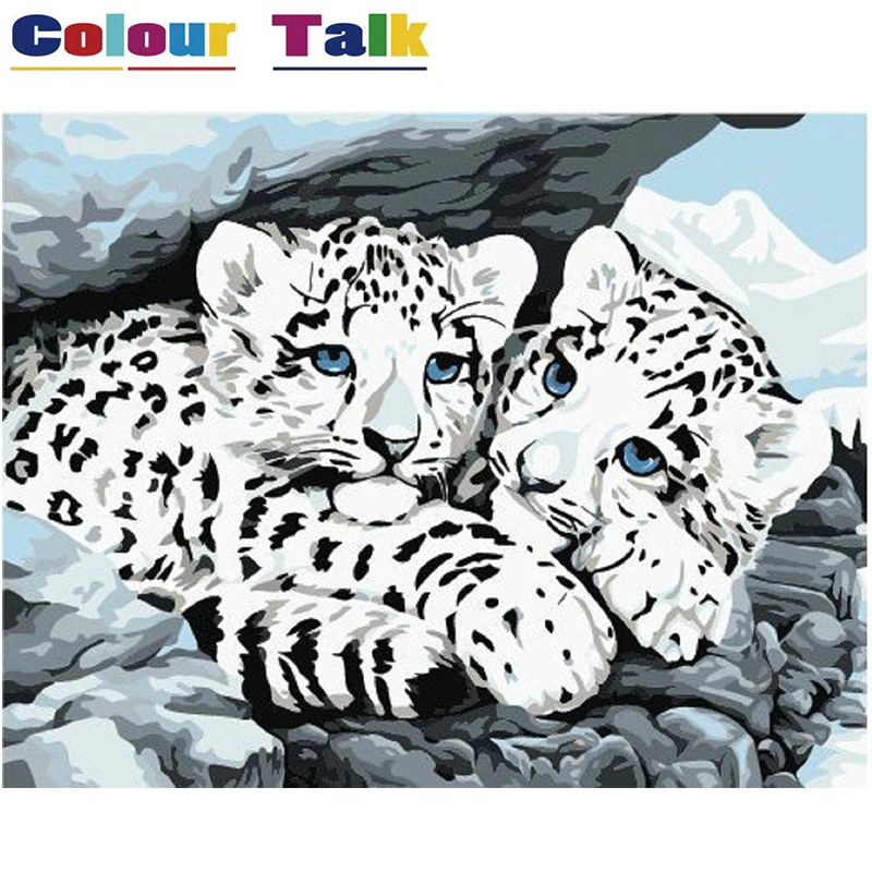Безрамная картина маслом с изображением тигра Раскраска по номерам украшение