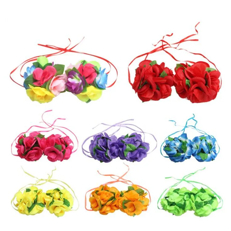Colorful Flower Hawaii Bra Children Hula Dance Fancy Dress Costume Beach Tropical Party Decoration Christmas Halloween|Праздничные