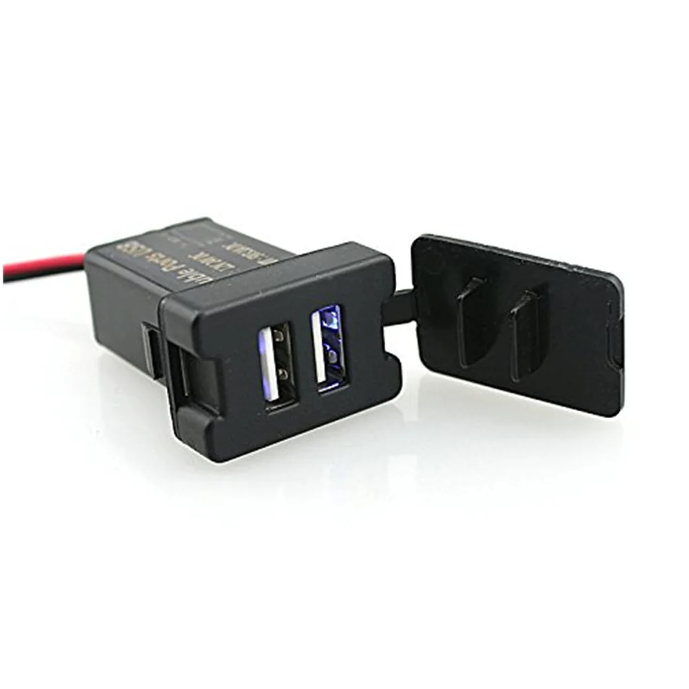 1 шт. для Toyota 12 24 В автомобильный адаптер с двумя USB портами зарядное устройство