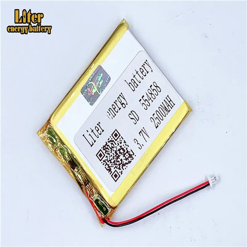 

1.0MM 2pin connector 554858 555060 2500mah 3.7V Li-polymer battery LiPo MP4 MP5 small toys battery