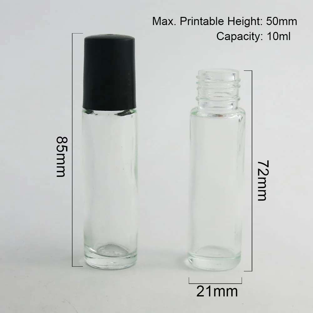 

24 x 10ml Travel Portable Perfume Roller Bottles Essential Oil Empty Clear Bottles Roll-On Sample Glass Bottle Dropshipping
