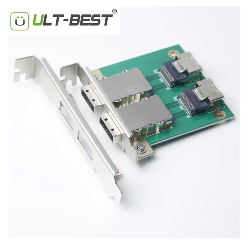 

Ult-best Двойной 2-портовый Mini SAS 26Pin SFF-8088 To Mini SAS 36P SFF-8087 адаптер в PCI слот профиль Монтажный кронштейн карта