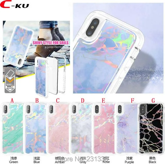 C ku Броня мраморный гранитный камень TPU PC жесткий чехол для iPhone X 8 7 PLUS I7 6 S I6