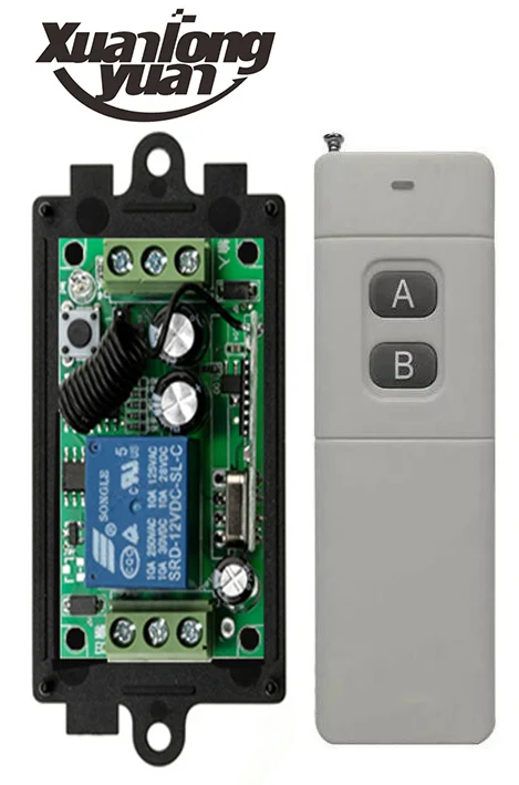 3000 м большой радиус 12 В постоянного тока, 1 канал, радиочастотная Беспроводная лампа, 315/433, 92 МГц, передатчик + приемник, гаражные двери, жалюзи