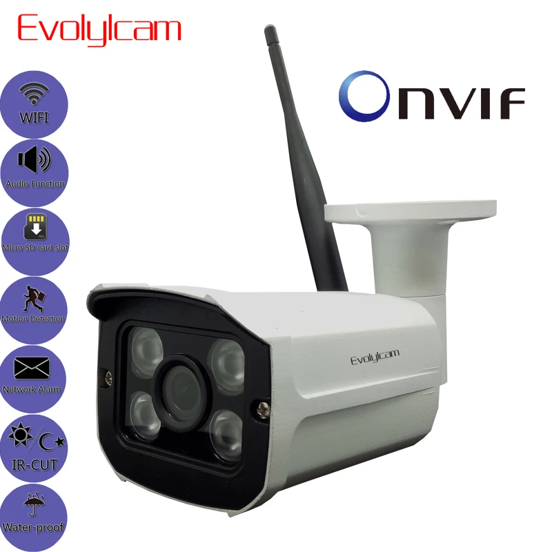

Evolylcam HD 1080P 2MP/ 960P 1.3MP/ 720P 1MP Micro SD/TF Card Slot Audio Wireless WiFi IP Camera Onvif P2P Security CCTV Camera