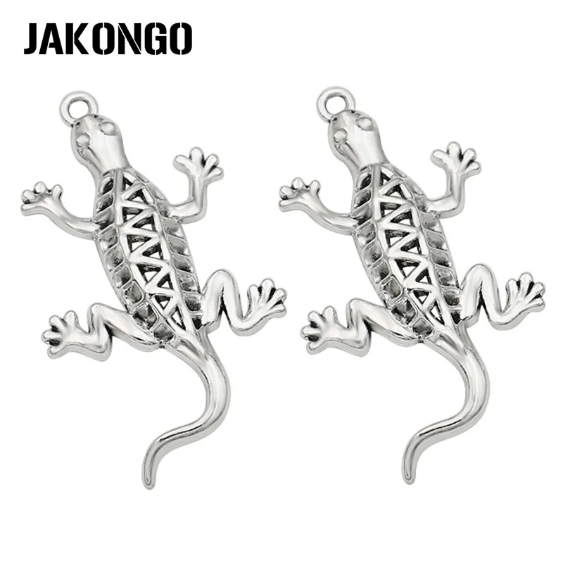 Подвески ящерица JAKONGO тибетские посеребренные для изготовления браслетов
