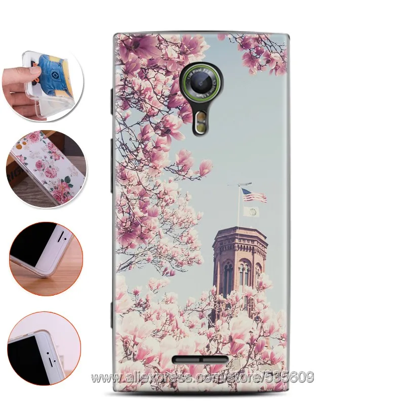 Новый Кожу Мягкой ТПУ Силиконовый Чехол Для Alcatel OneTouch Вспышки 2 пакета(ов) Крышка