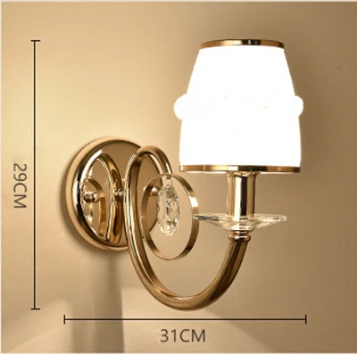 1 light wall lamp Современные золотые металлические светодиодные подвесные люстры для гостиной, хрустальные светодиодные люстры, светильники для столовой - Цвет абажура: 1 light wall lamp