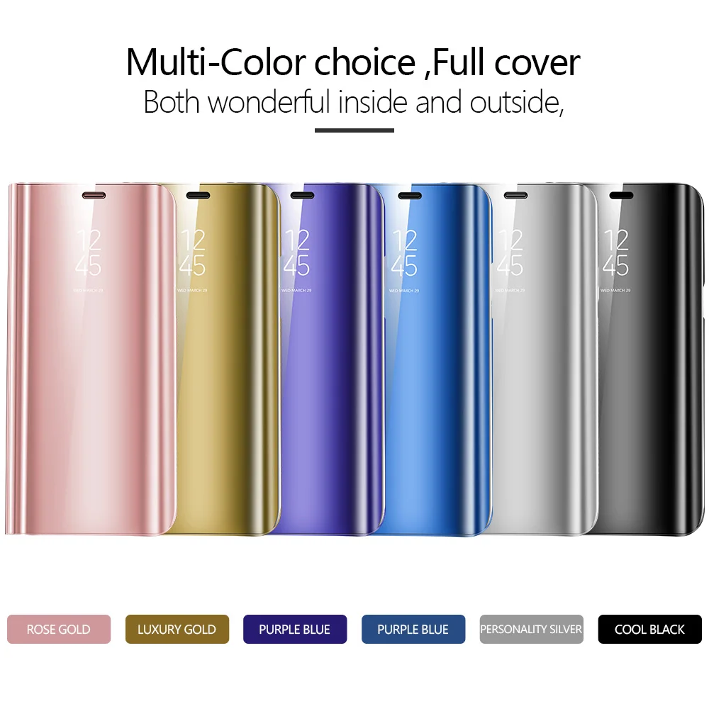 Smart Mirror View Case For Huawei P20 Pro P10 P9 Lite 2017 Leather Flip Cover for Y5 Y6 Y7 Prime Y9 2018 Mate 20 |