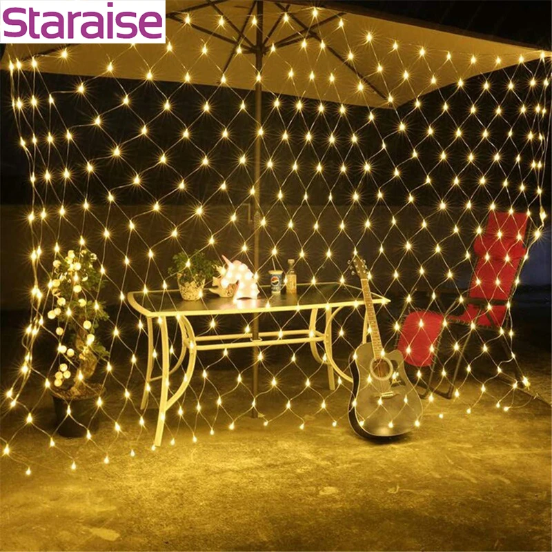Staraise 220 В светодиодный сетчатый светильник деревенская Свадебная гирлянда