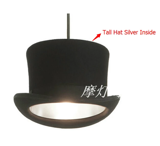 Подвесная лампа и освещение в современном стиле с бантом черная высокой шляпой